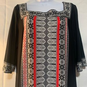 Studio One #goth, #academia dress in Black and Red!Square Neck.Unique and Artsy!